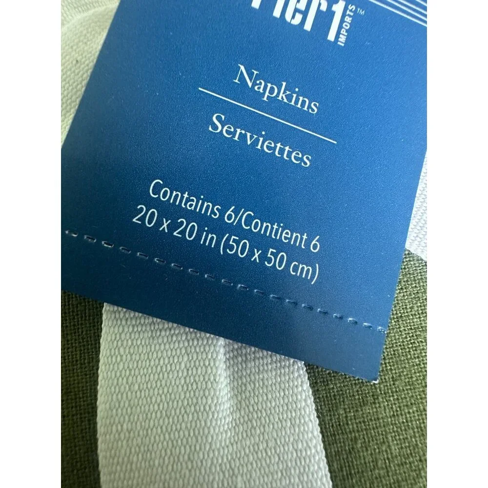 Pier 1 Imports Napkins Green Cloth Table Napkins Easter‎ Cotton 20x20 Lot 6